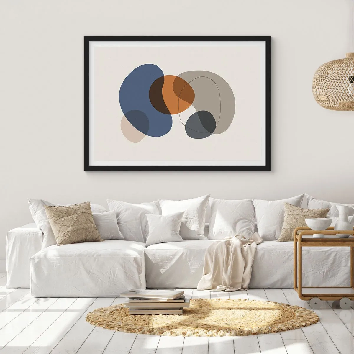 Poster in een zwarte lijst - Kleur druppels - 70x50 cm