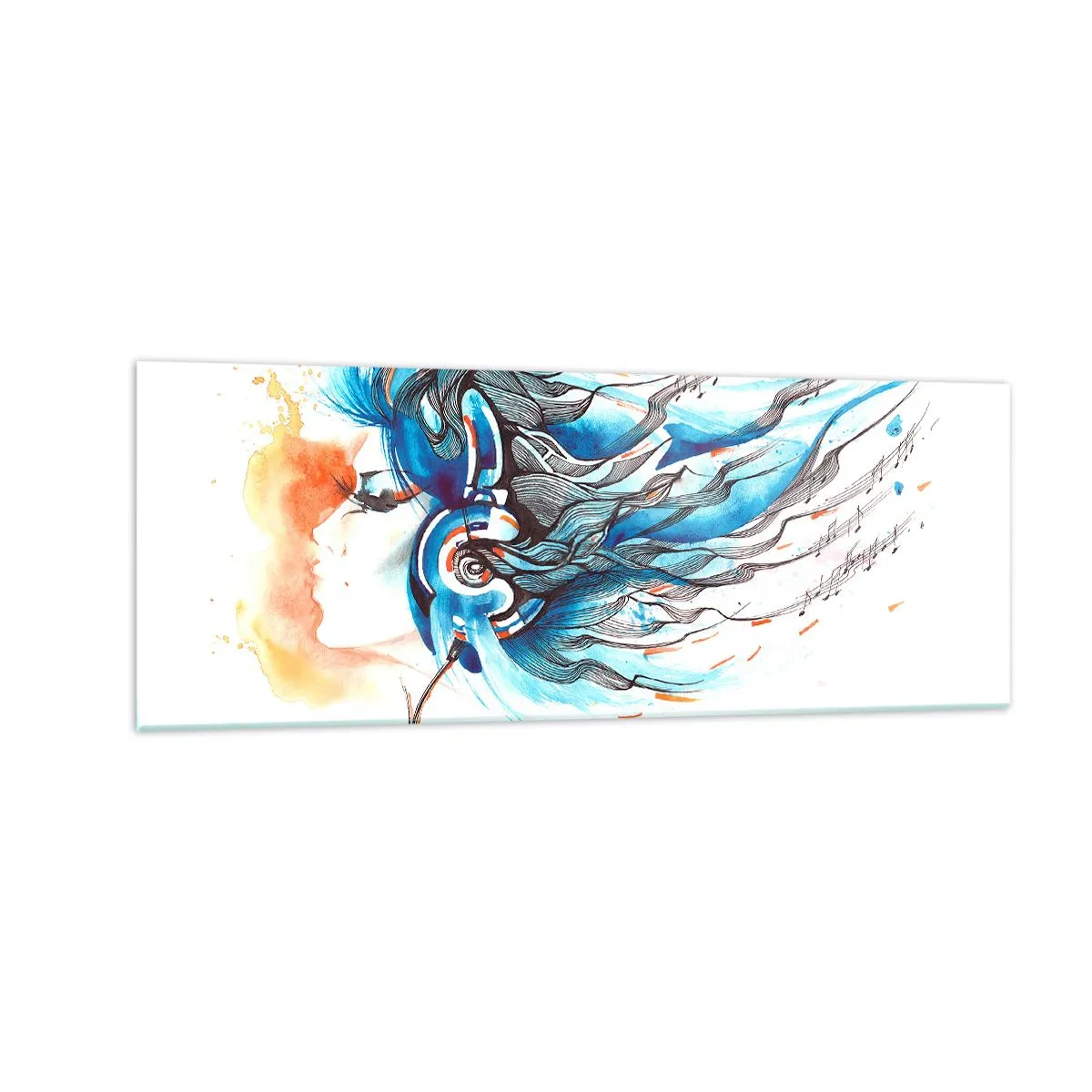 Schilderen op glas - Laat de muziek spelen - 140x50 cm