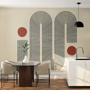 Fotobehang Premium Sand - Van het begin tot het eind - Abstractie, Grafisch, Minimalisme - 150x105 cm