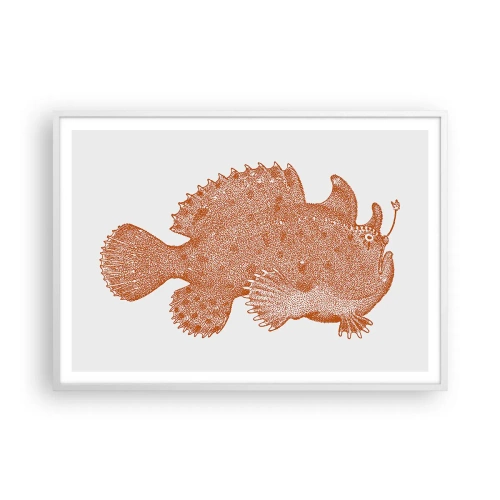 Poster in een witte lijst - En toch een vis - 100x70 cm