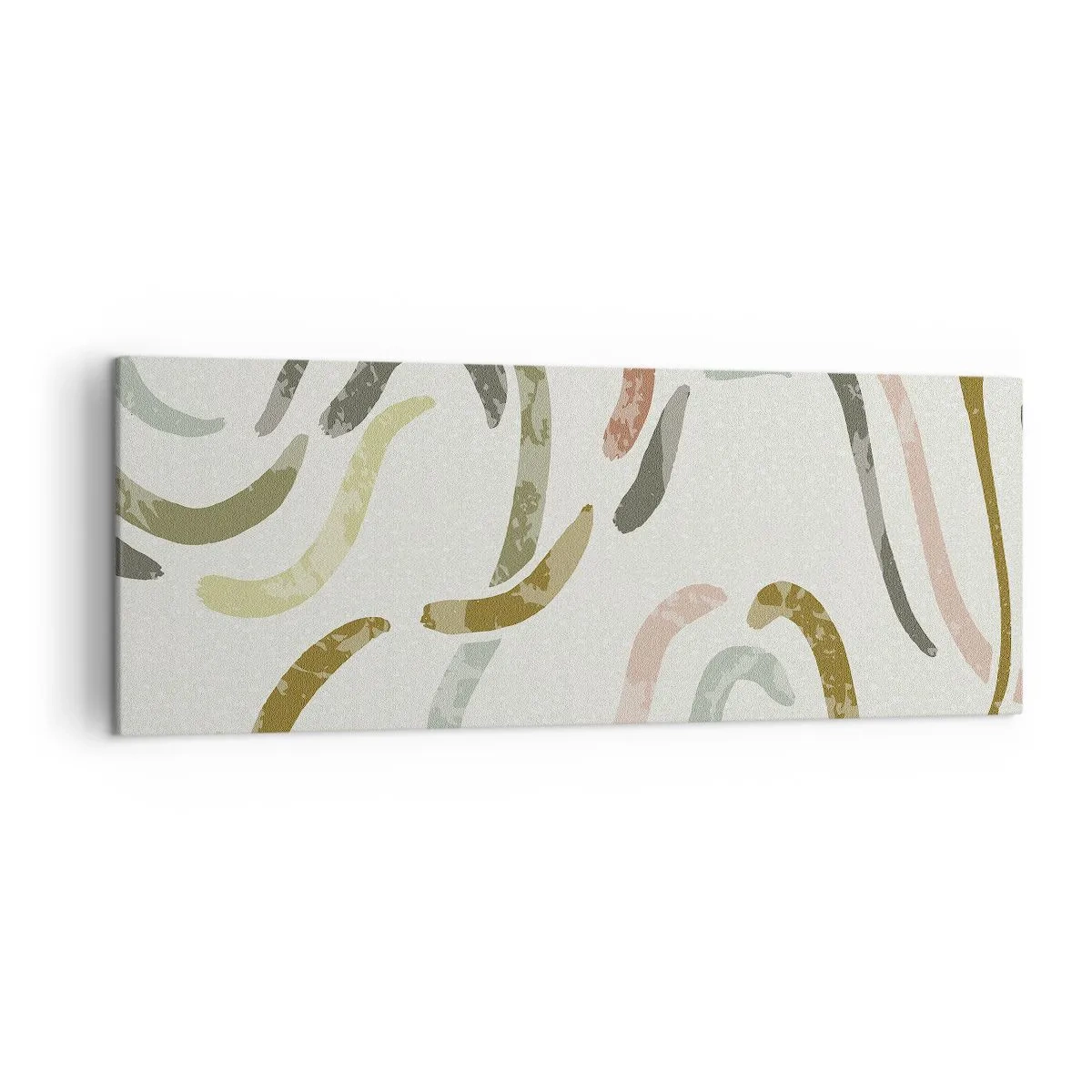 Schilderen op canvas - Een vrolijke dans van abstractie - 140x50 cm