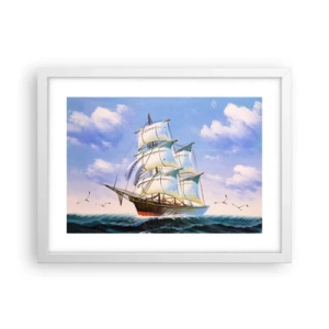 Poster in een witte lijst - Trots met de wind - 40x30 cm