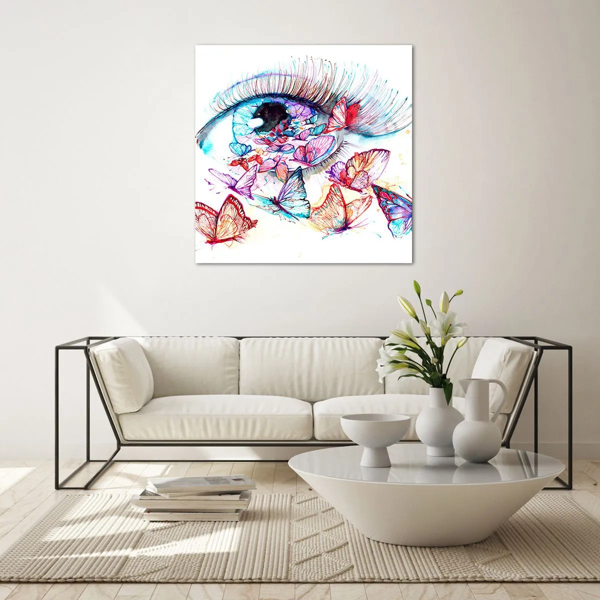 Schilderen op glas - Sprookjesachtige ogen charme - 70x70 cm