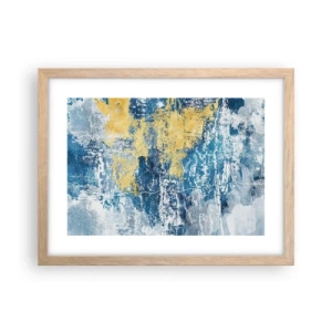 Een poster in een licht eiken lijst - Abstractie vol met weer - 40x30 cm