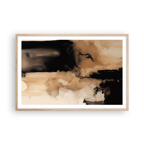 Een poster in een licht eiken lijst - Intrigerende abstractie - 91x61 cm