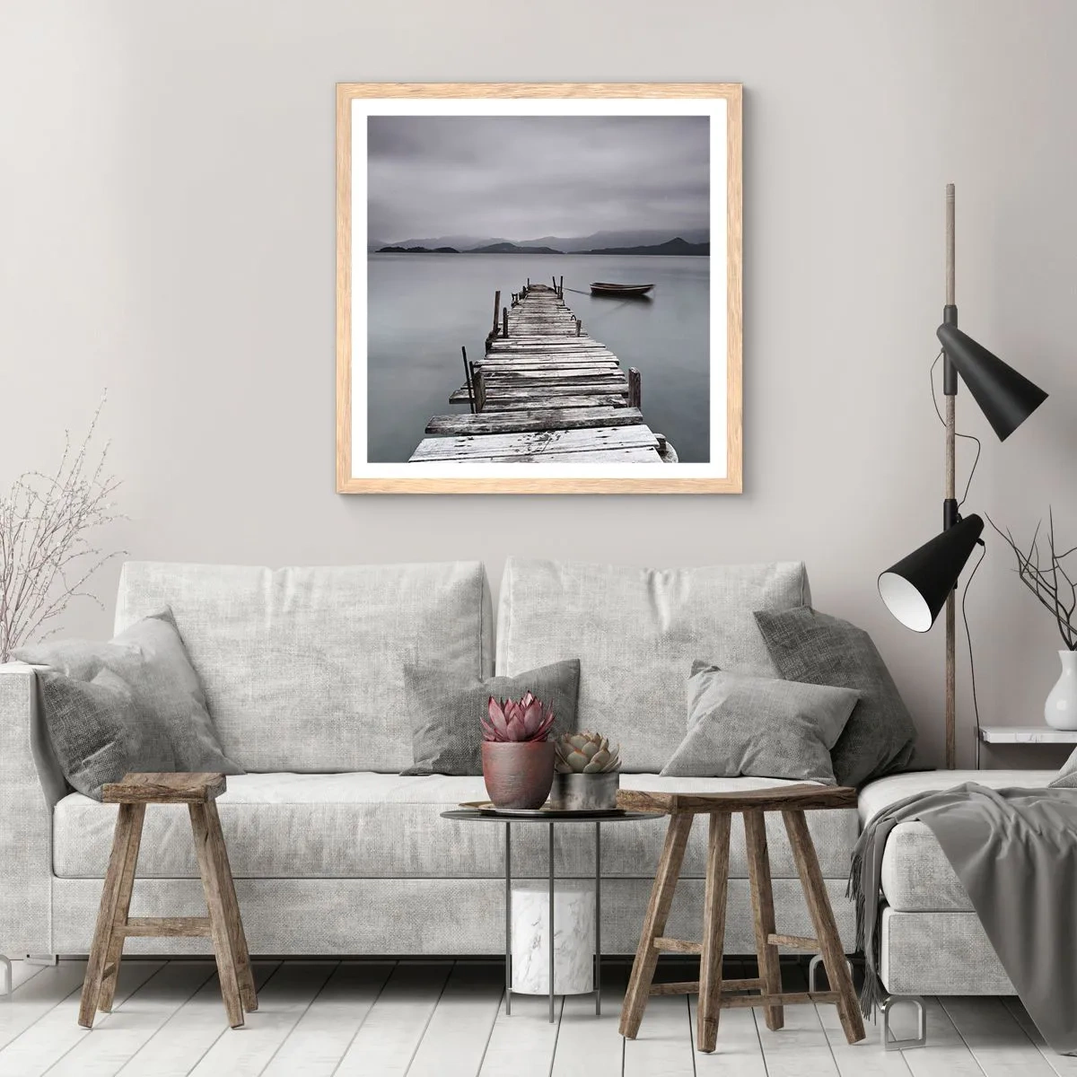 Een poster in een licht eiken lijst - Je kunt morgen gaan - 40x40 cm