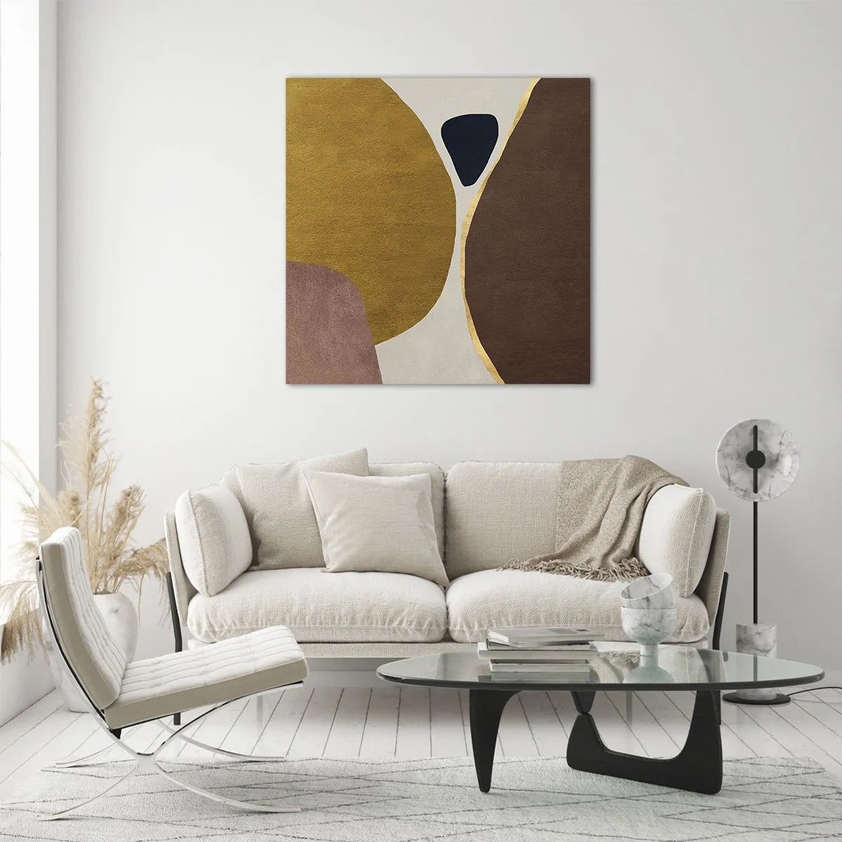 Schilderen op glas - Abstractie – een plek in de ruimte - 50x50 cm