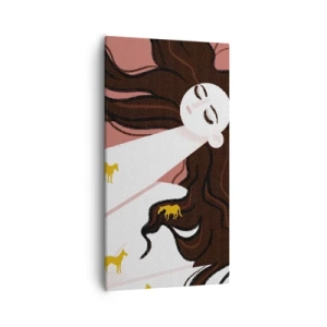 Schilderen op canvas - Droom over een gouden paard - 55x100 cm