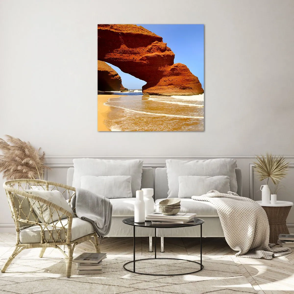 Schilderen op glas - Water en wind  al duizen jaren - 40x40 cm