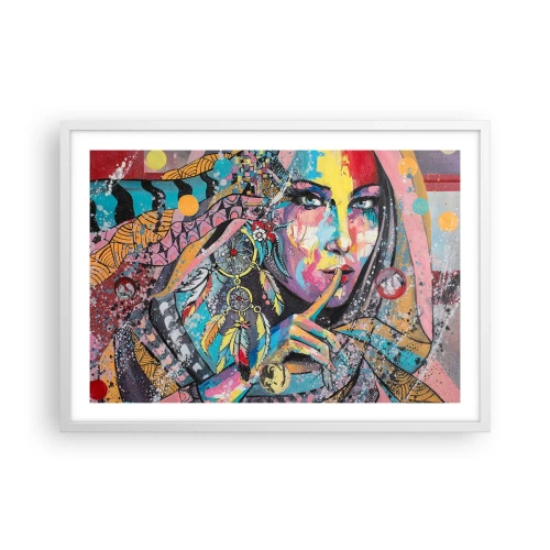 Poster in een witte lijst - Zwijg totdat je het begrijpt - 70x50 cm