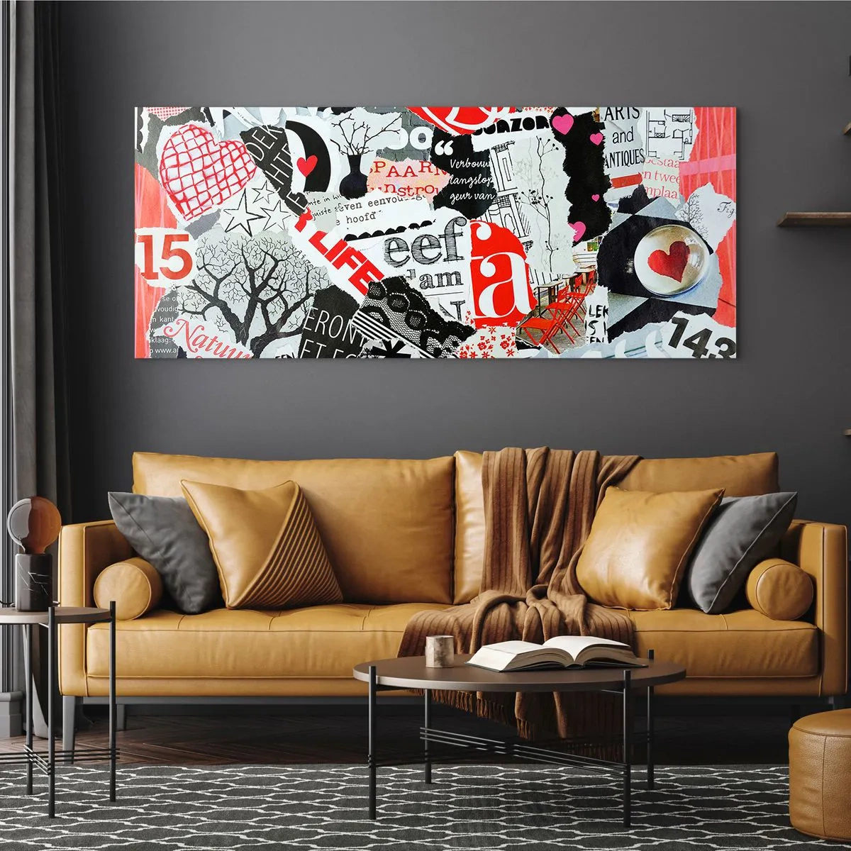 Schilderen op glas - Hipster-collage - 140x50 cm