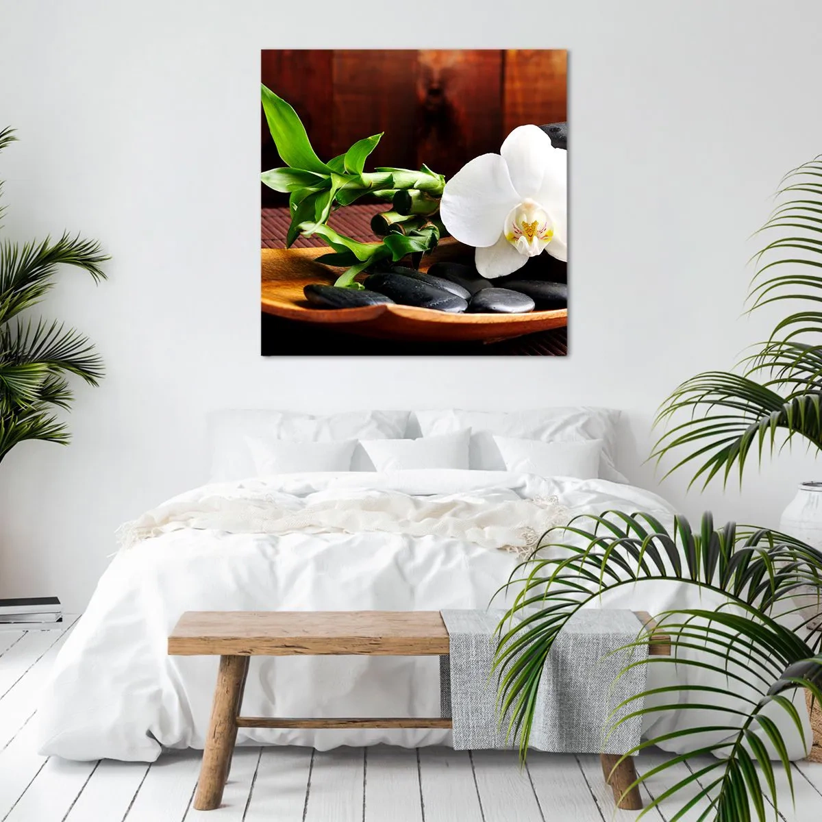 Schilderen op canvas - Geef je over aan de aanraking van de natuur - 70x70 cm