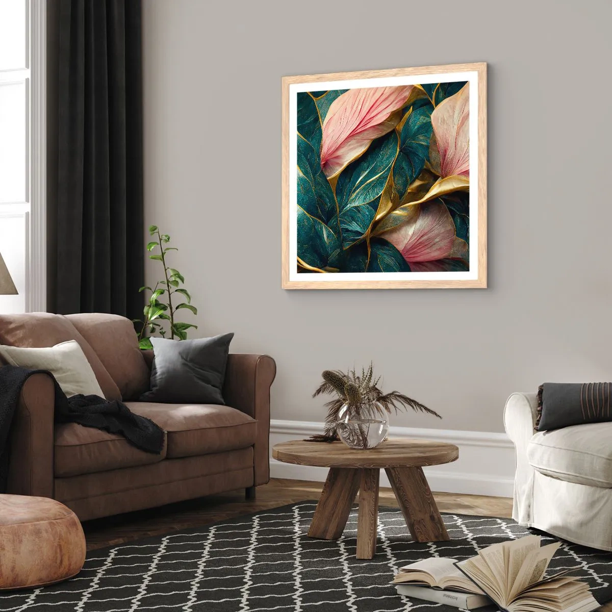 Een poster in een licht eiken lijst - Natuurlijke elegantie en stijl - 50x50 cm