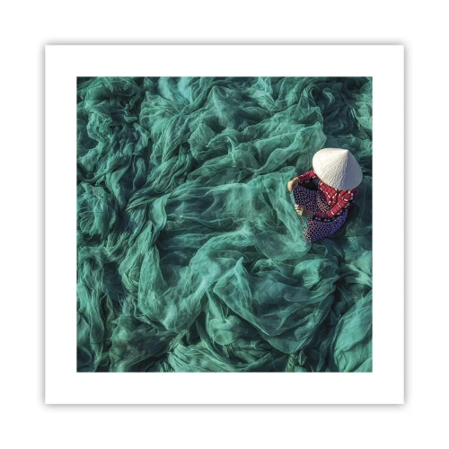 Poster - In een zee van netten - 40x40 cm