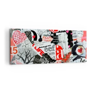 Schilderen op canvas - Hipster-collage - 100x40 cm