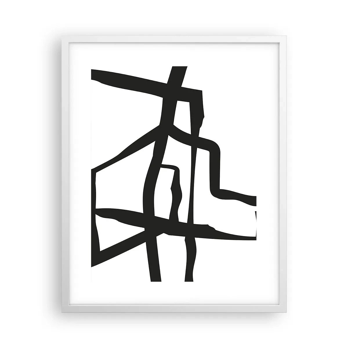 Poster in een witte lijst - Zwart-wit ontwerp - 40x50 cm