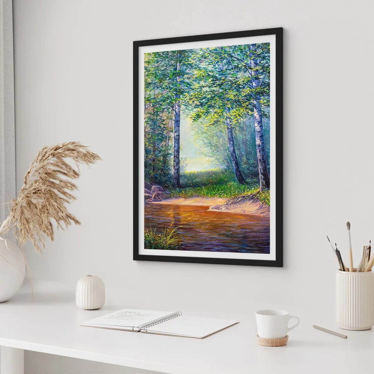 Poster in een zwarte lijst - Idyllisch landschap - 40x50 cm