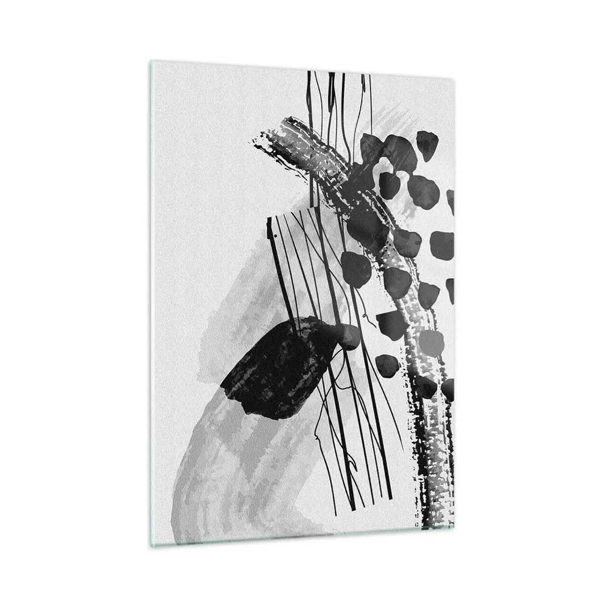 Schilderen op glas - Zwart-wit organische abstractie - 50x70 cm