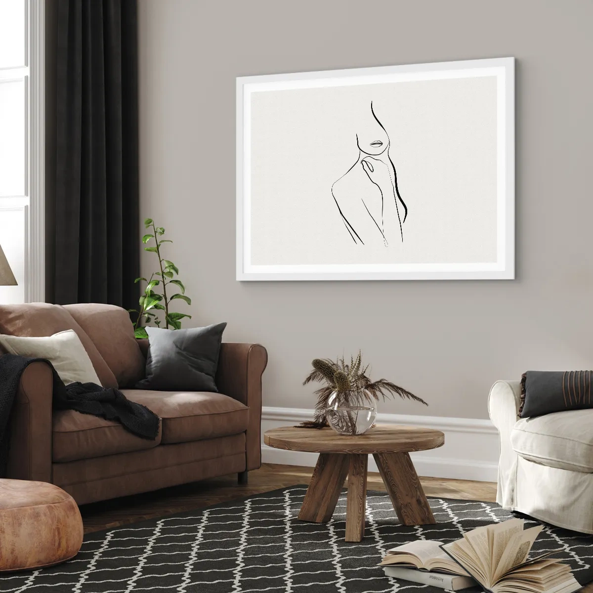 Poster in een witte lijst - Een golf van melancholie - 40x30 cm