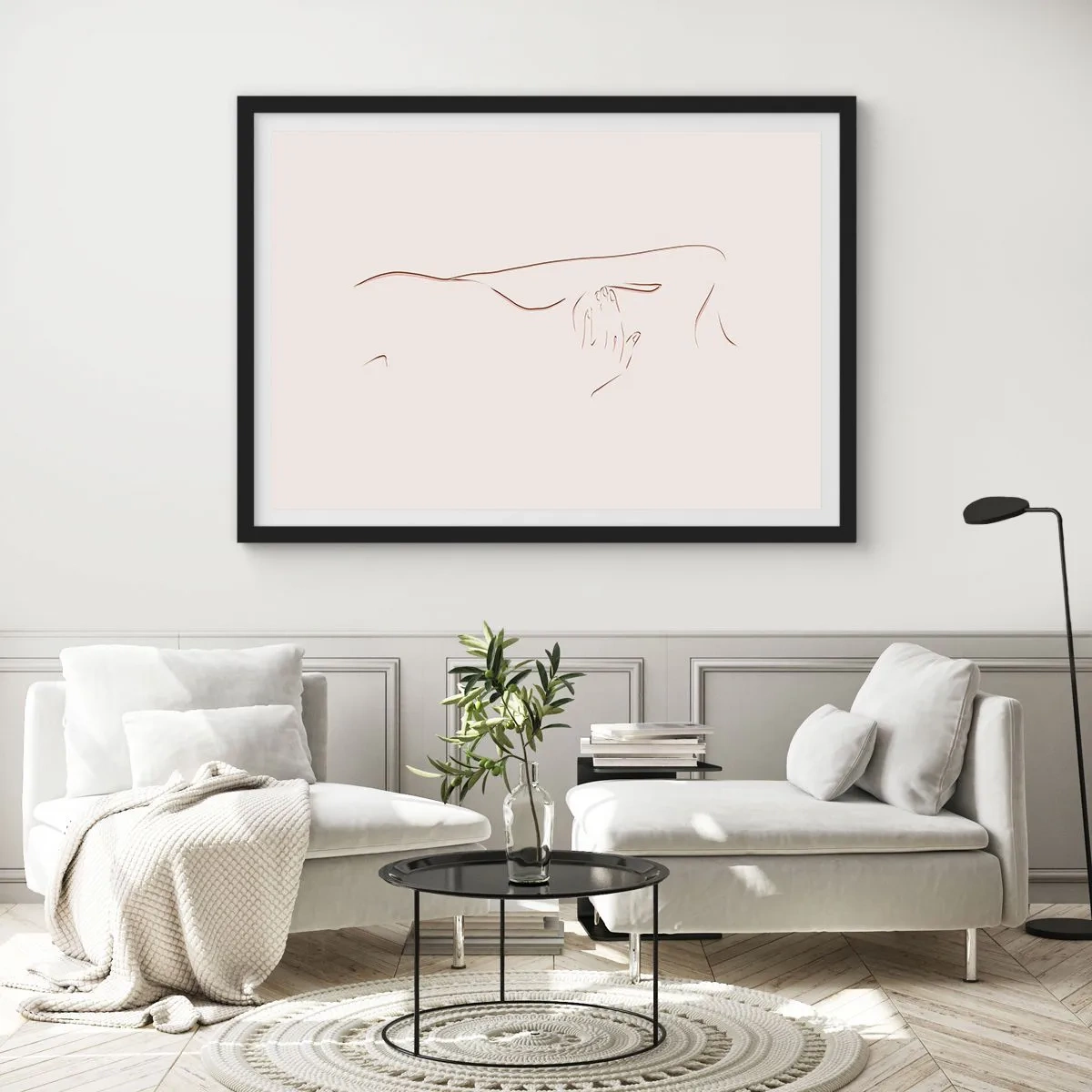 Poster in een zwarte lijst - De vorm van verlangen - 50x40 cm