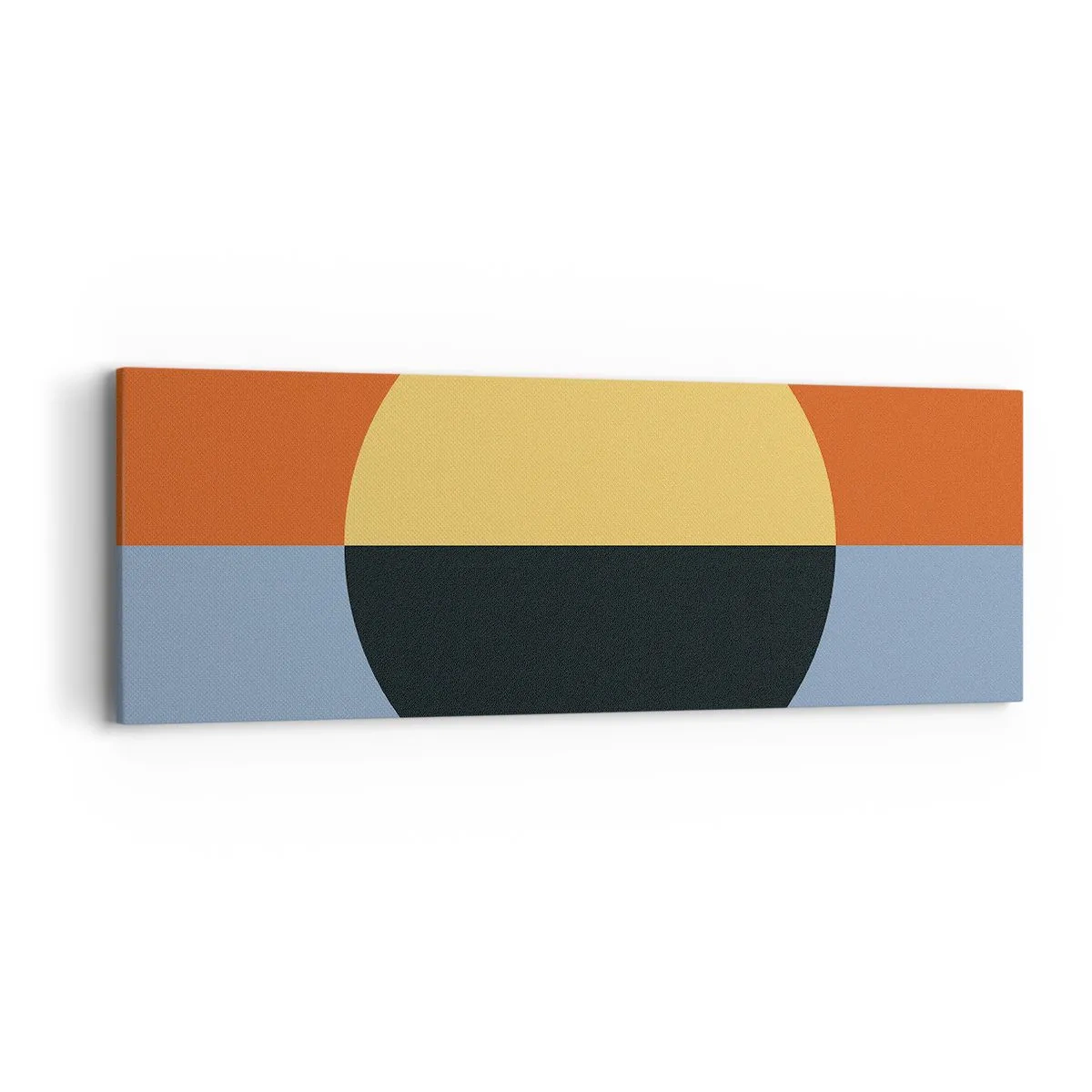 Schilderen op canvas - Een compositie van warmte en koelte - 90x30 cm