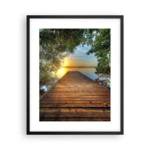 Poster in een zwarte lijst - Neem de tijd, ga zitten - 40x50 cm