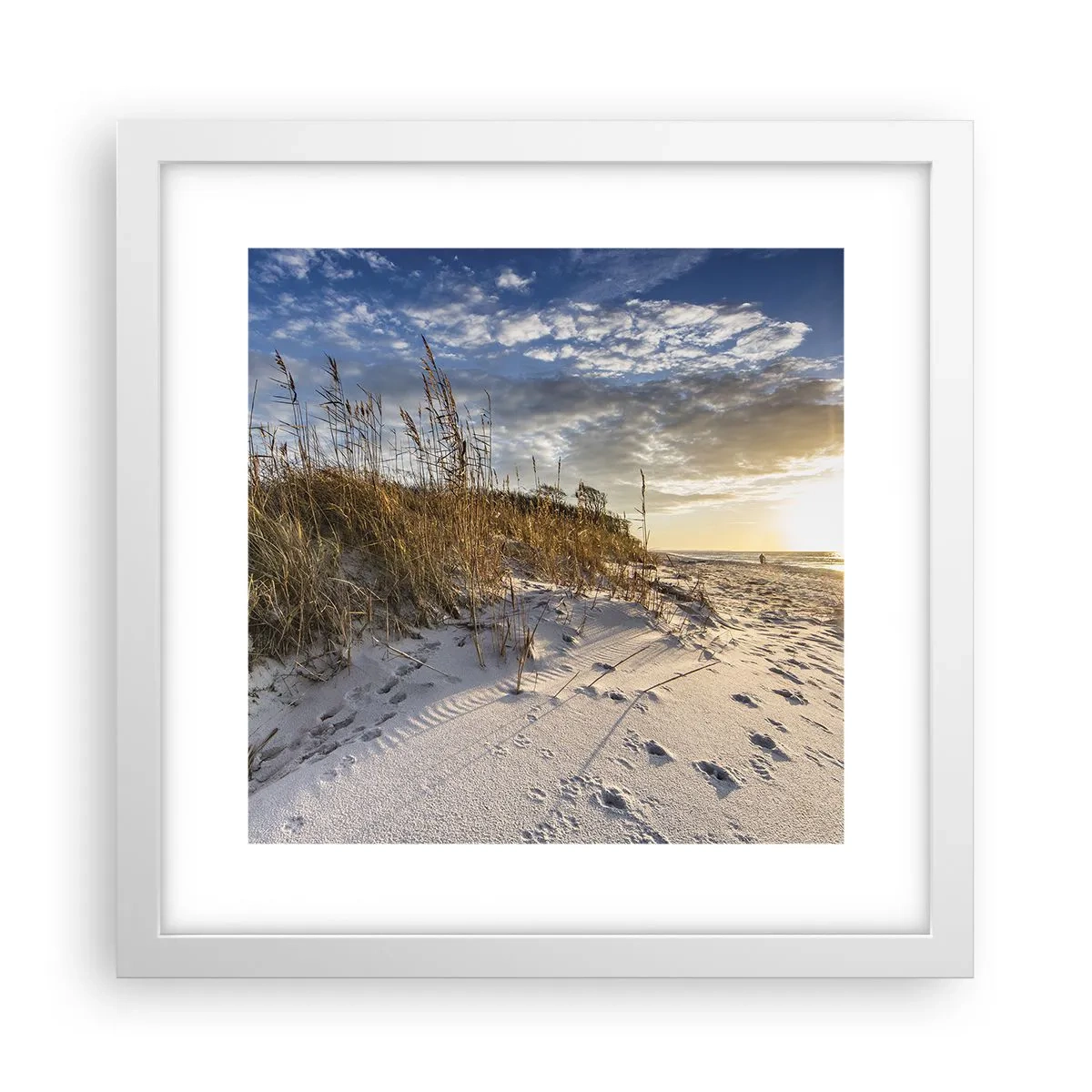 Poster in een witte lijst - Een uitnodiging voor een wandeling - 30x30 cm