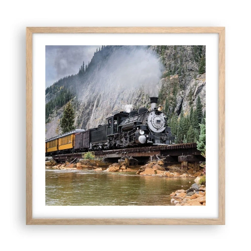 Een poster in een licht eiken lijst - Waar wil je naar toe? Waar naar toe? - 50x50 cm