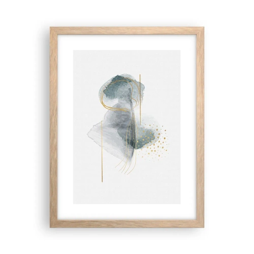 Een poster in een licht eiken lijst - Over de relatie tussen grijs en goud - 30x40 cm