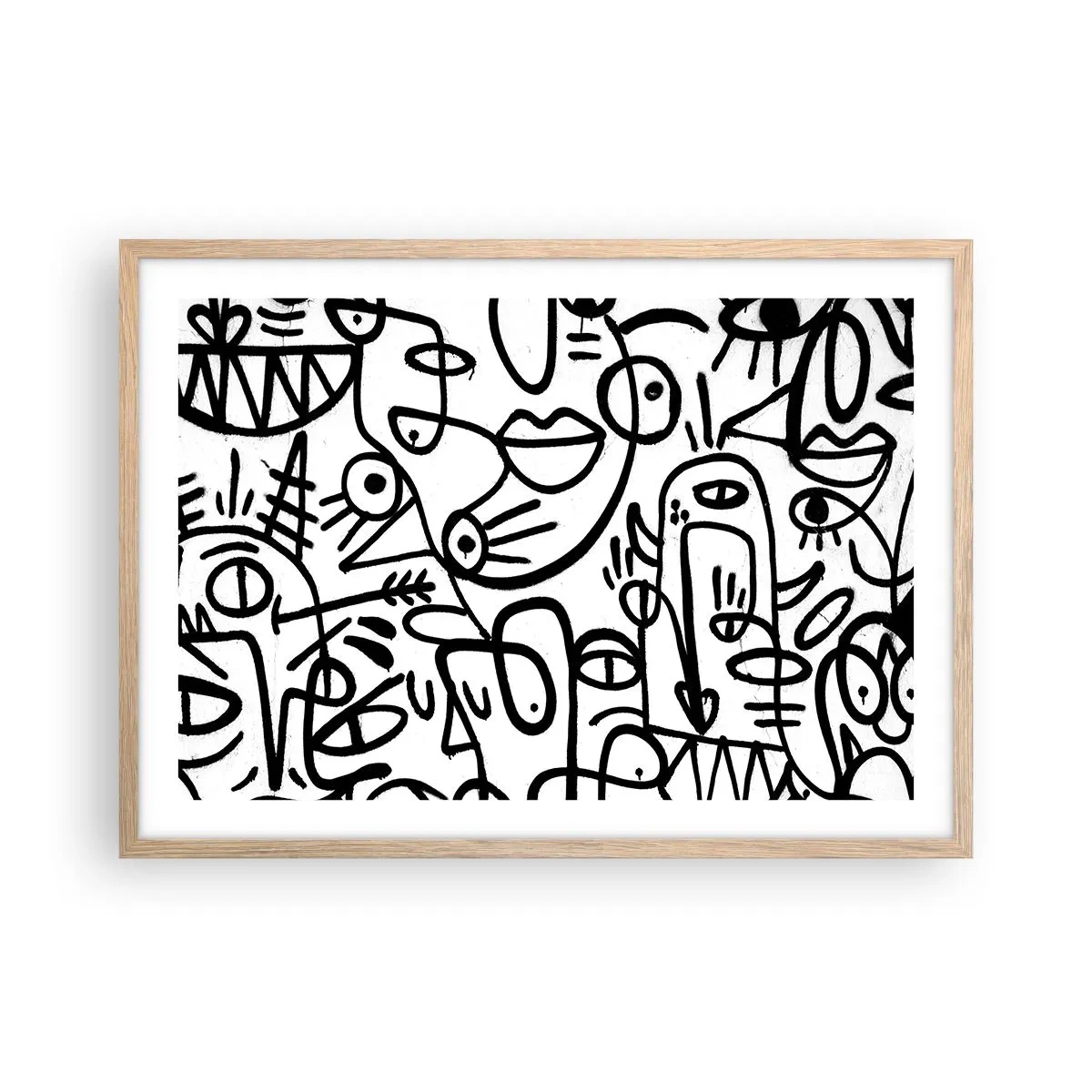 Een poster in een licht eiken lijst - Gezichten en luchtspiegelingen - 70x50 cm