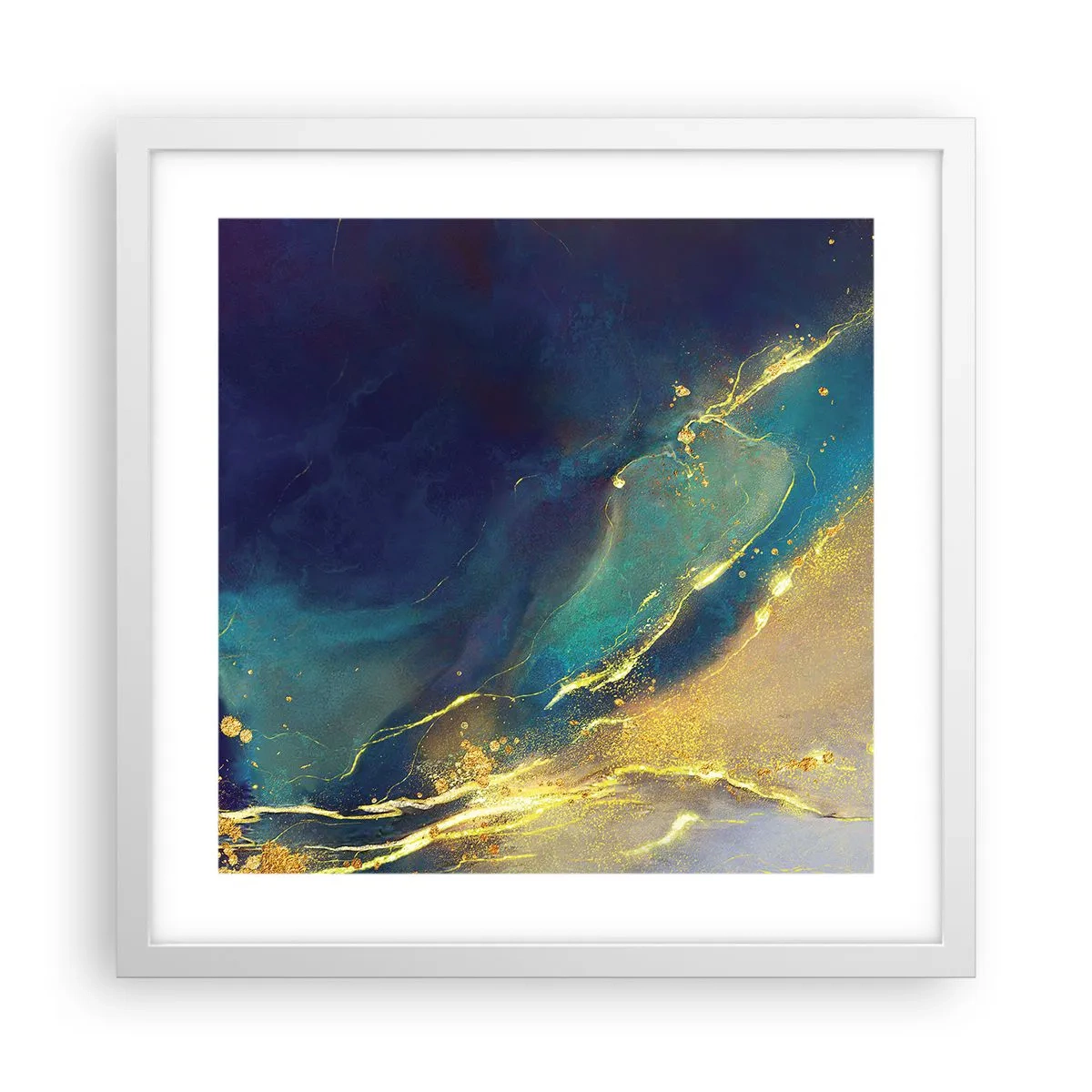 Poster in een witte lijst - De gouden poel - 40x40 cm