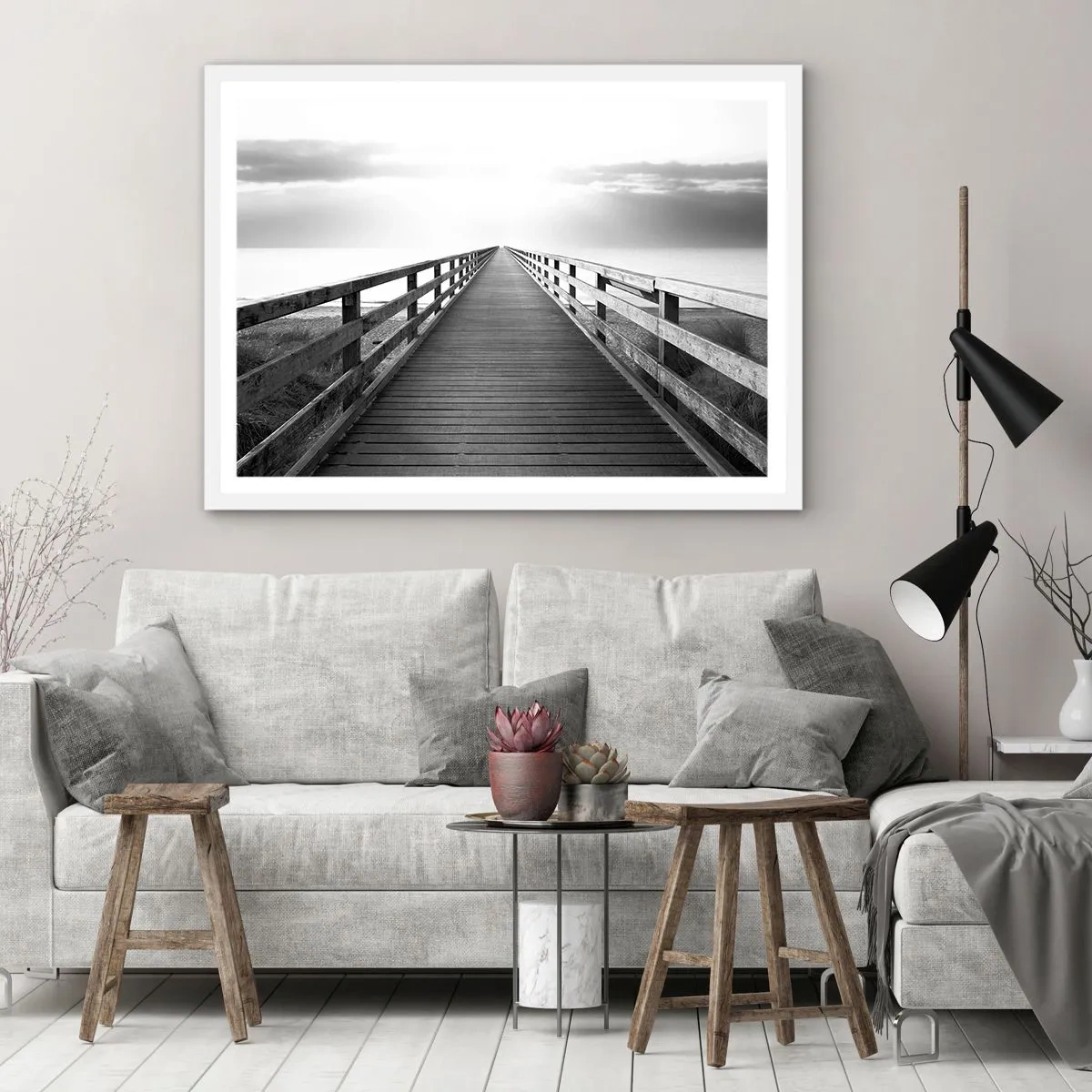 Poster in een witte lijst - In de verte ... - 70x50 cm