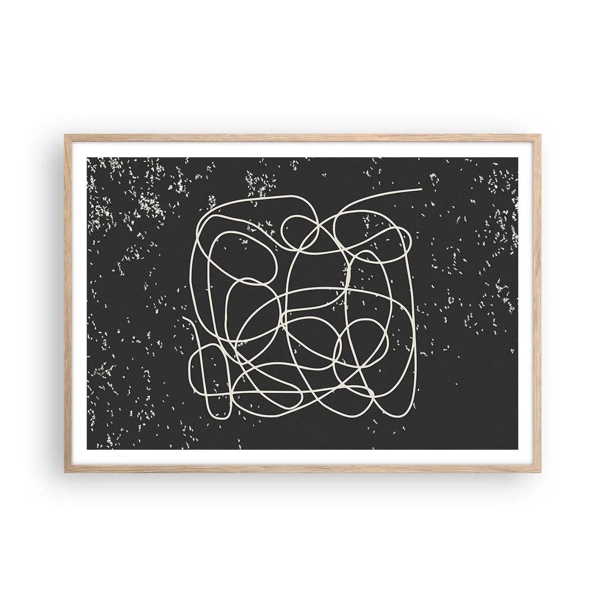 Een poster in een licht eiken lijst - Dwalende gedachten - 100x70 cm