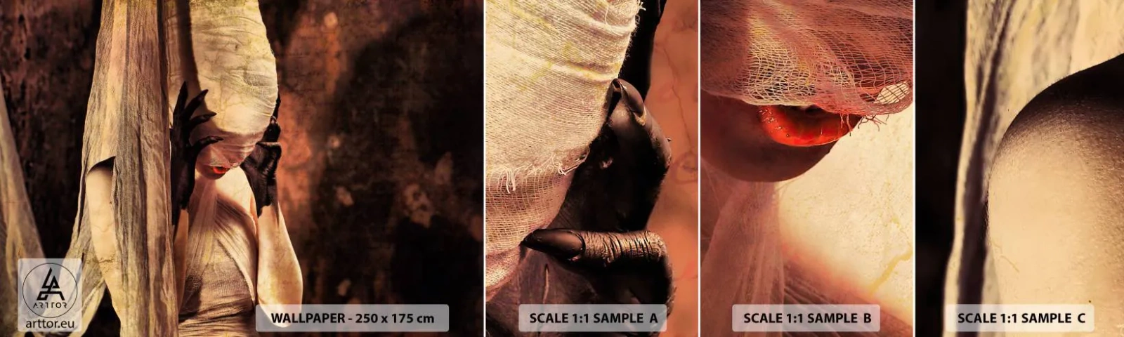 Fotobehang Staaltje Standard Eco - Tussen goed en kwaad - Theater, Deel, Man - 100x30 cm