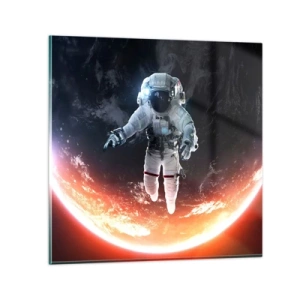 Schilderen op glas - Mag ik nog wat langer blijven? - 70x70 cm