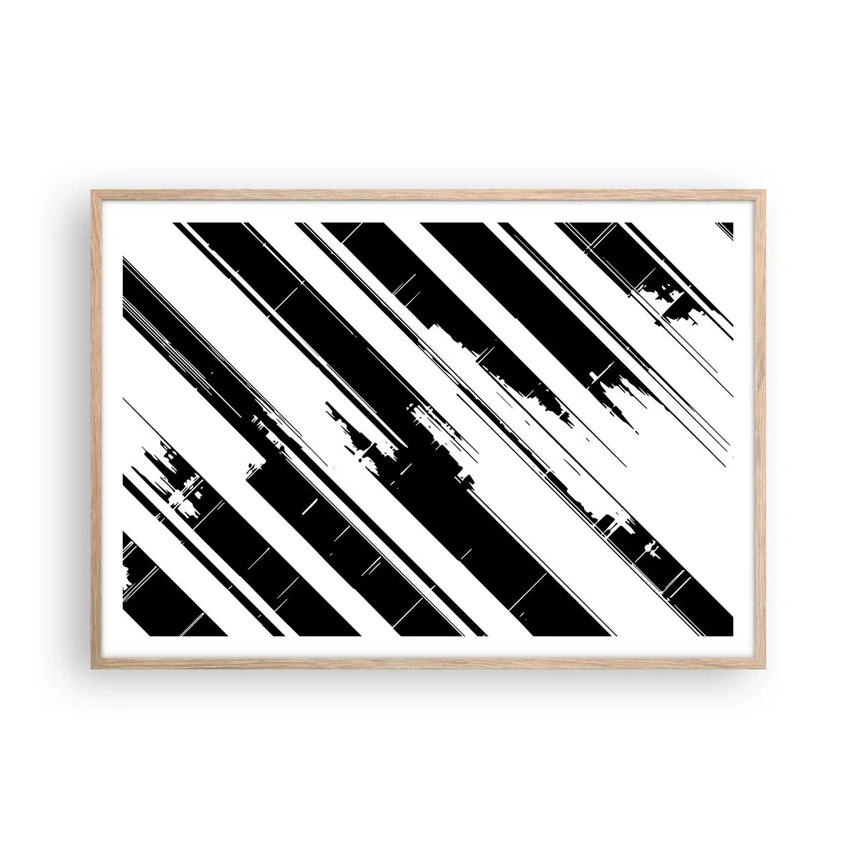 Een poster in een licht eiken lijst - Een intense en dynamische compositie - 100x70 cm