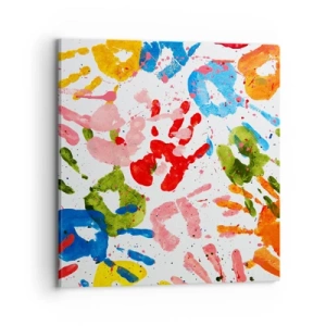 Schilderen op canvas - Volg de voetstappen - 70x70 cm