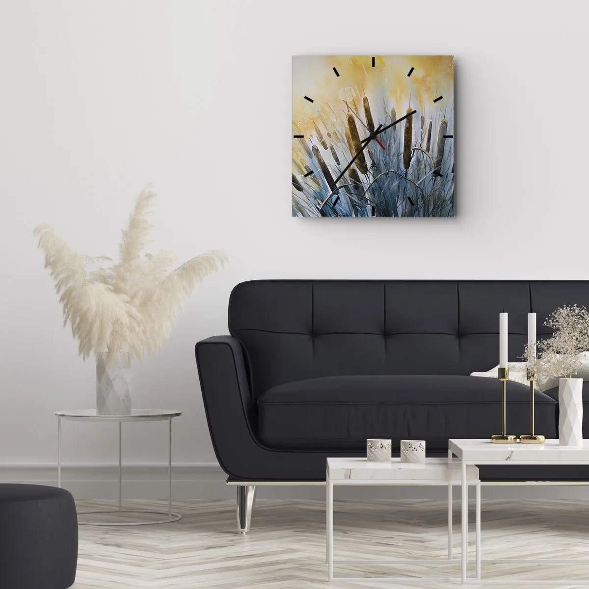 Wandklok - Klok - De kou van het water, de hitte van de zon - 40x40 cm