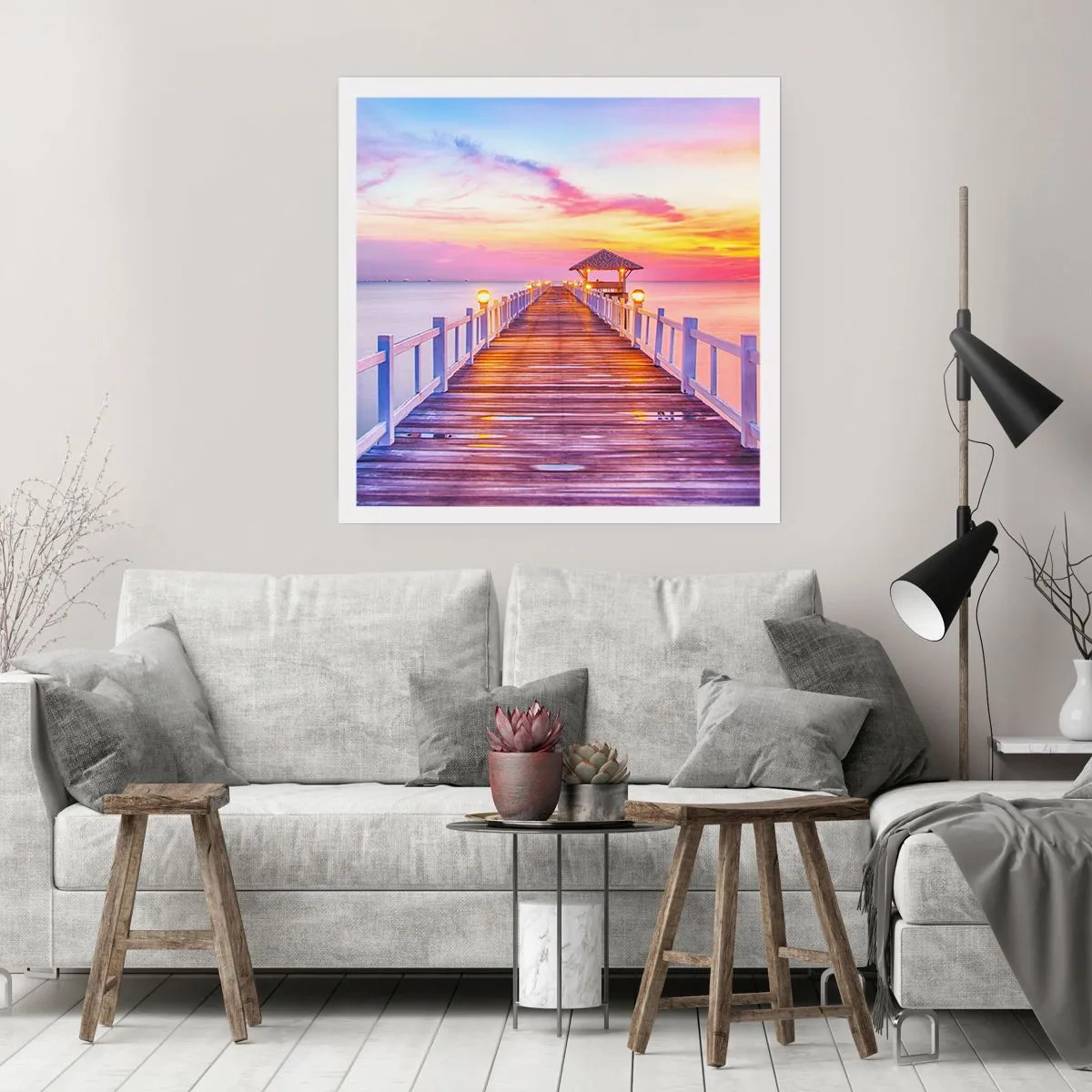 Poster - De lila-gouden stilte van de avond - 60x60 cm