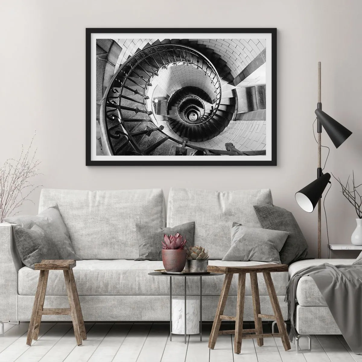 Poster in een zwarte lijst - Hoger en hoger - 70x50 cm