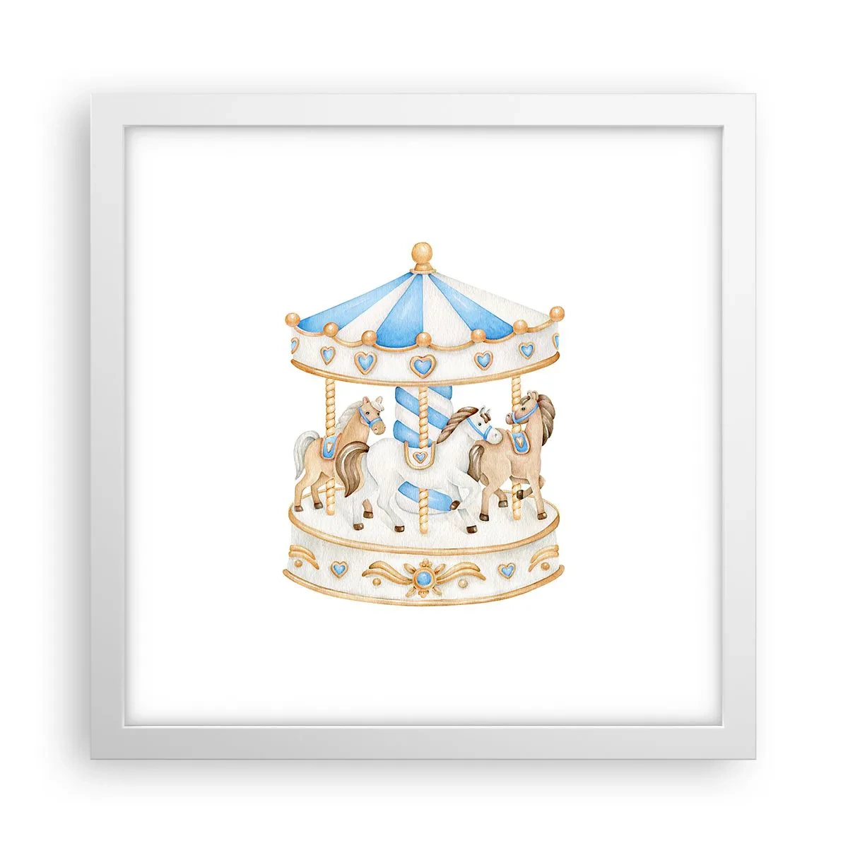Poster in een witte lijst - Zoete jeugd - 30x30 cm