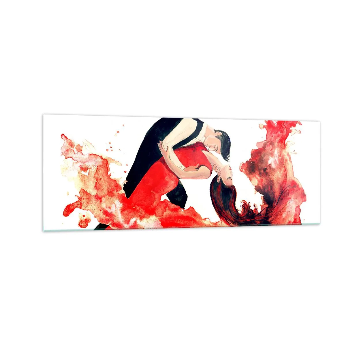 Schilderen op glas - Tango - een sensuele golf - 140x50 cm