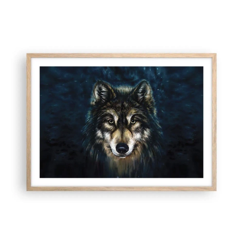 Een poster in een licht eiken lijst - Alfa? en omega - 70x50 cm