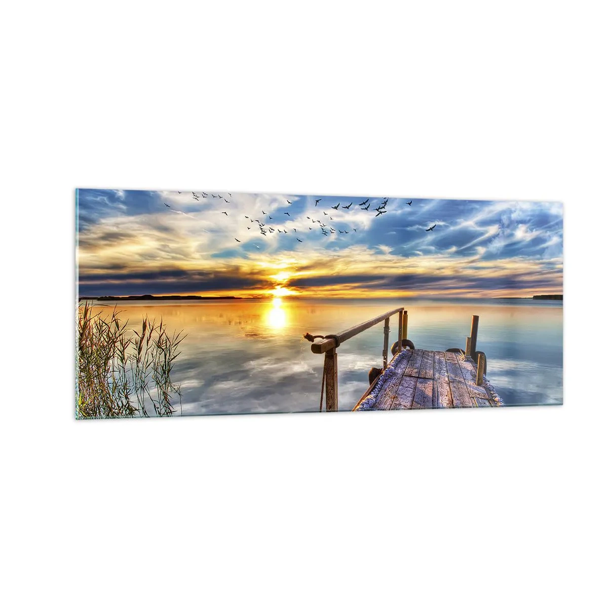 Schilderen op glas - De wind gaat rusten - 100x40 cm