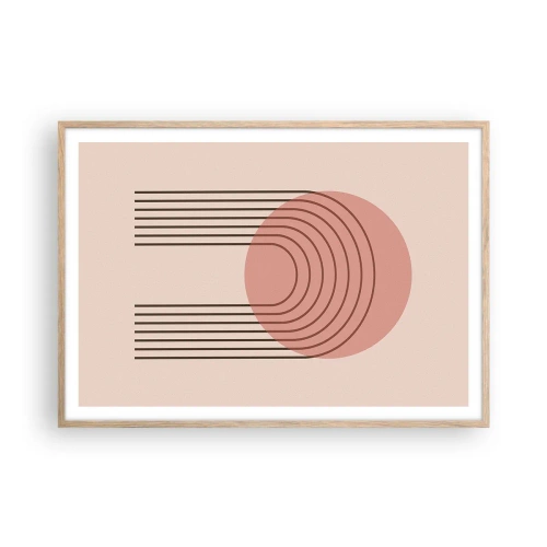 Een poster in een licht eiken lijst - Onweerstaanbare aantrekkingskracht - 100x70 cm