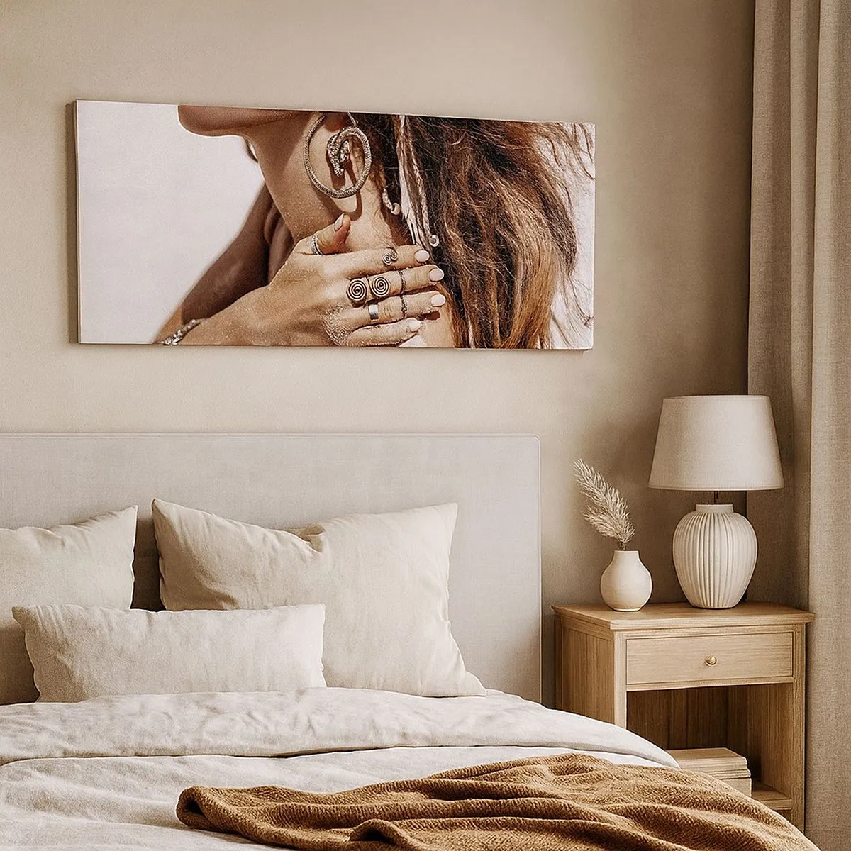 Schilderen op canvas - Koningin van het wilde strand - 100x40 cm