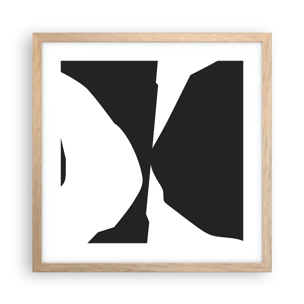 Een poster in een licht eiken lijst - Positief – negatief - 40x40 cm