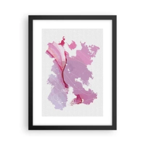 Poster in een zwarte lijst - Kaart van de roze wereld - 30x40 cm