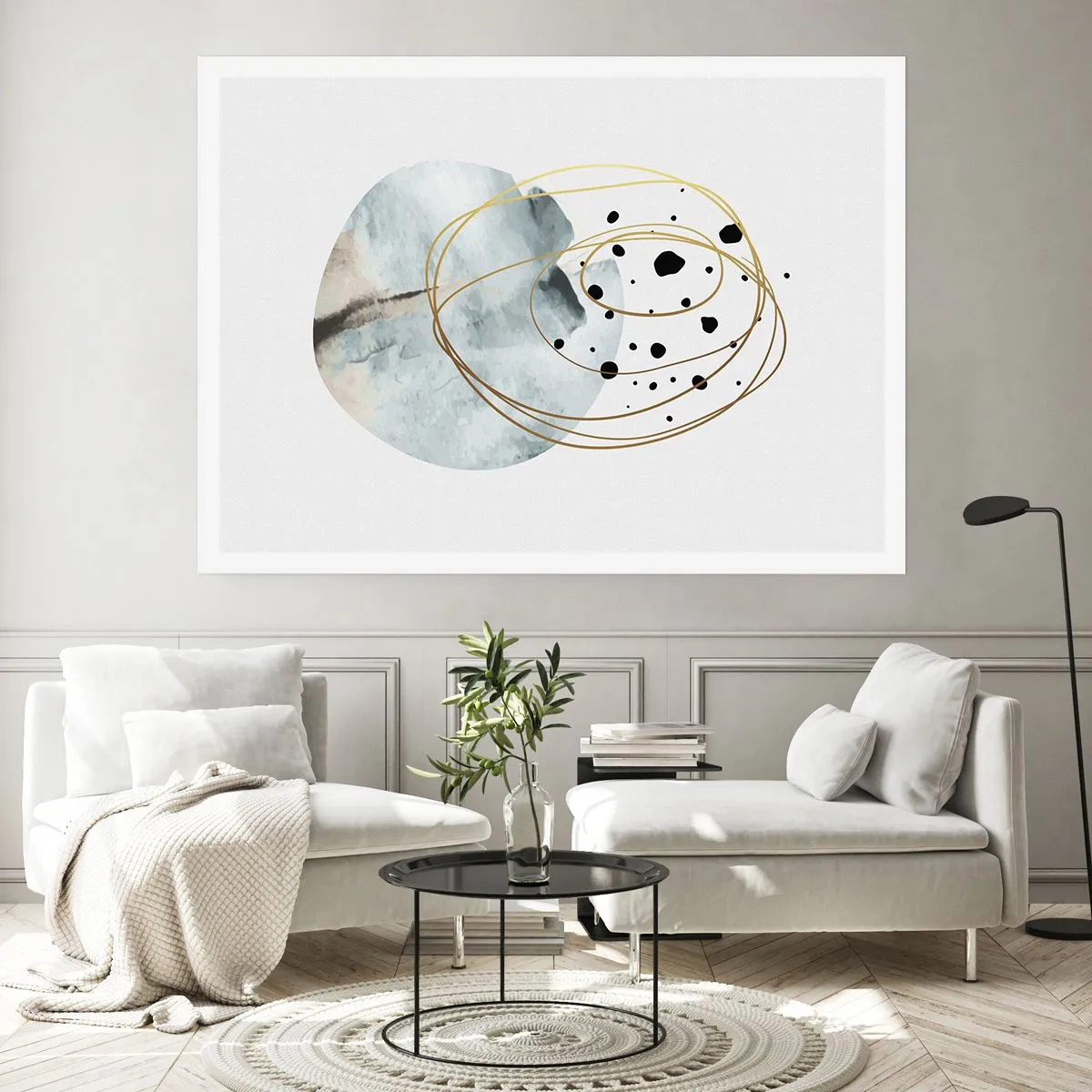 Poster - Omarmd door de ruimte - 70x50 cm