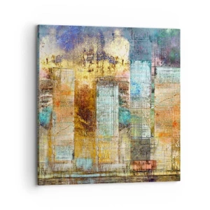 Schilderen op canvas - Een zonnige metropool - 70x70 cm